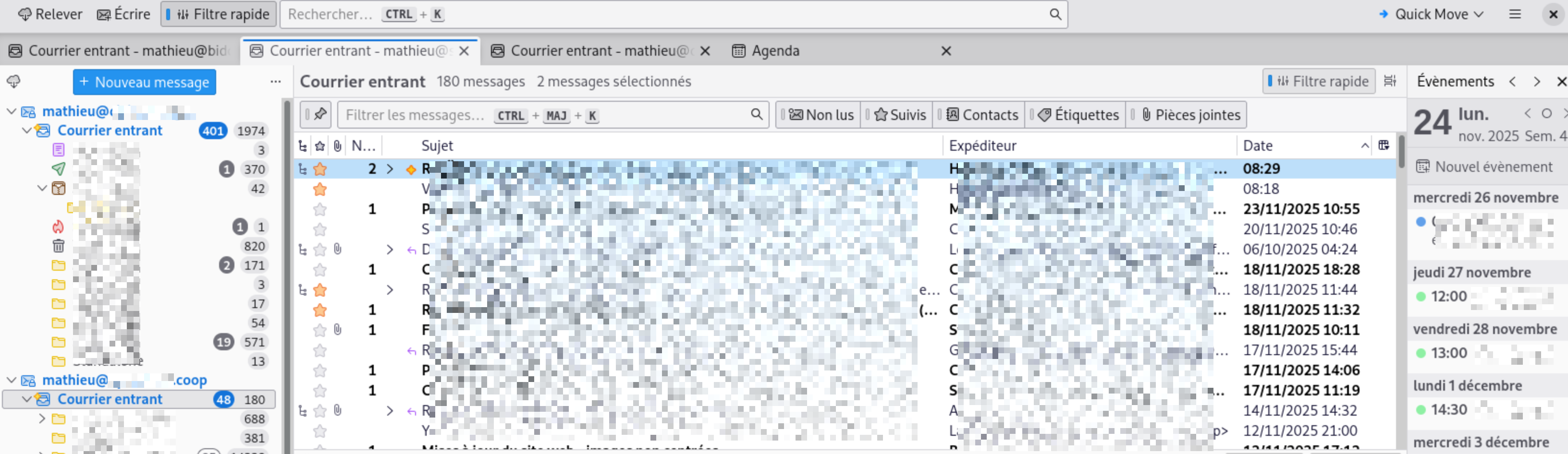 Screenshot the Thunderbird inbox